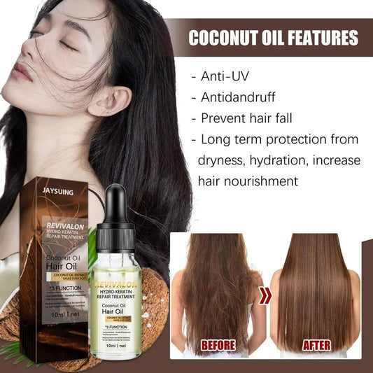 Coconut Hair Essence Oil Nourishes and Softens Hair Repairs Dyed and Perm Damaged Smoothes Frizz Hair Care Products