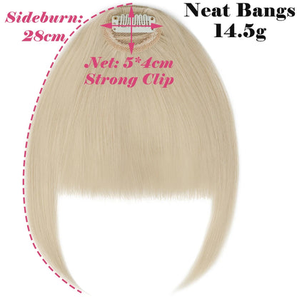 Synthetic Fake Blunt Air Bangs Clip in Hair Extensions Fake Fringe False Hairpiece for Women Clip in Bangs Fake Hair